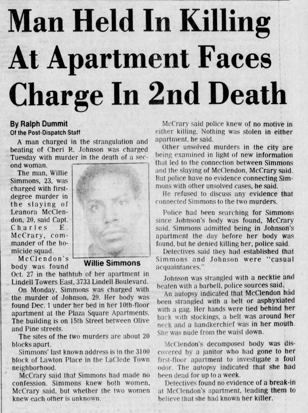 Willie Simmons held